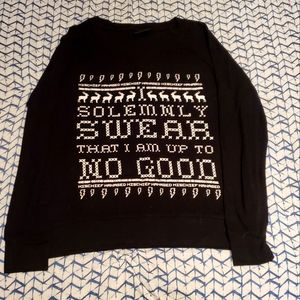 Harry Potter I Solemly Swear I'm up to No Good Long Sleeve T, size M